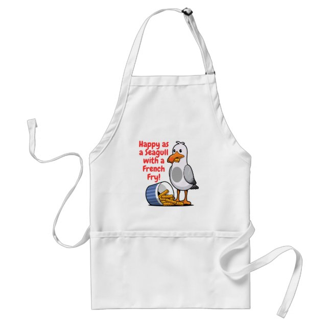 Seagull with French Fry Adult Apron (Front)
