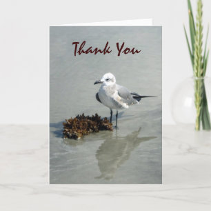Seagull with Seaweed Custom Letterpress Thank You Card