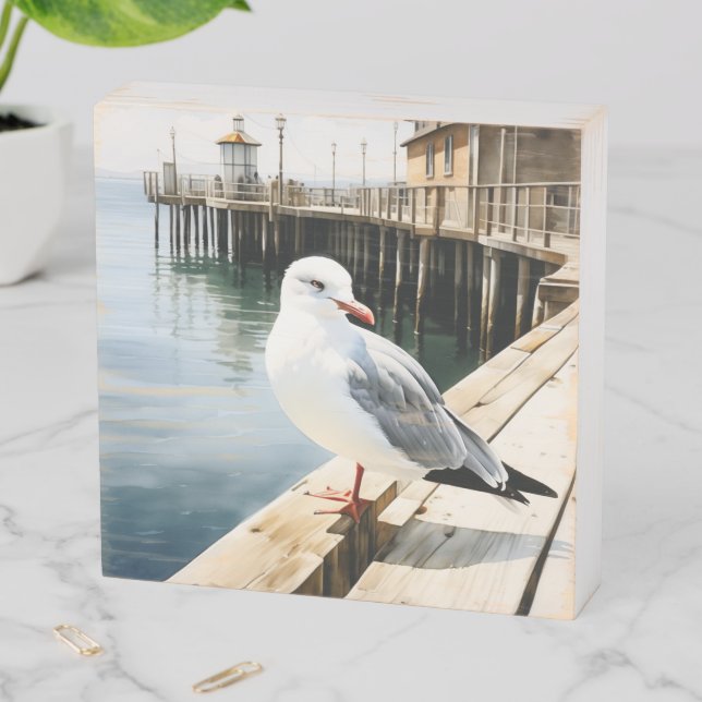Seagull Wooden Box Sign (In Situ Horizontal)