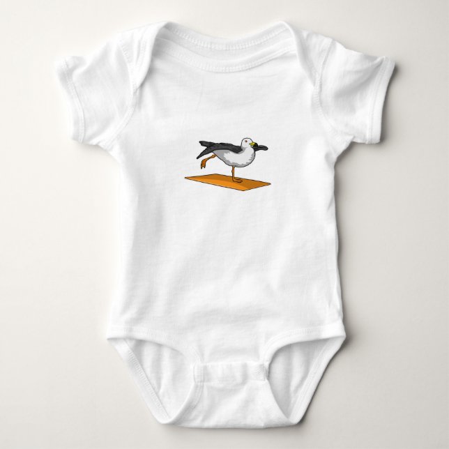 Seagull Yoga Meditation Fitness Baby Bodysuit (Front)