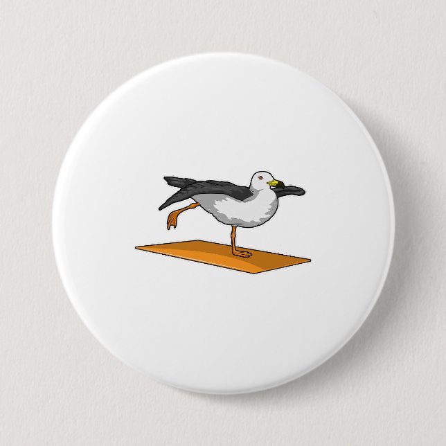 Seagull Yoga Meditation Fitness Button (Front)