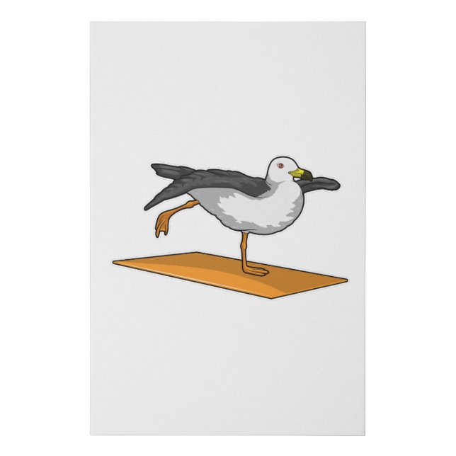 Seagull Yoga Meditation Fitness Faux Canvas Print (Front)