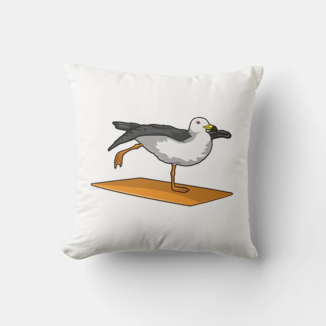 Seagull Yoga Meditation Fitness Throw Pillow (Front)