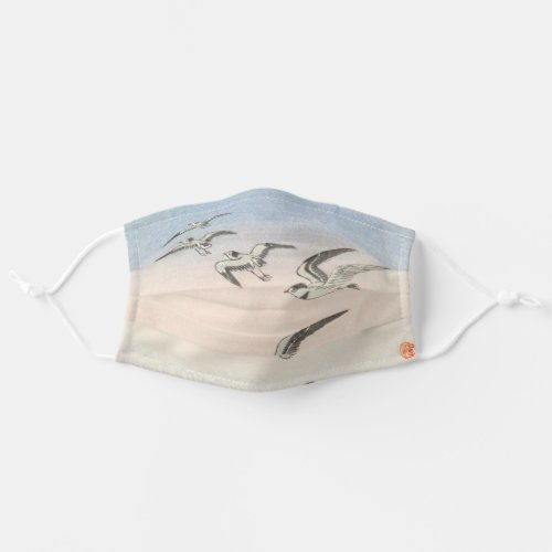 Seagulls Above the Sea Vintage Japanese Woodblock Adult Cloth Face Mask