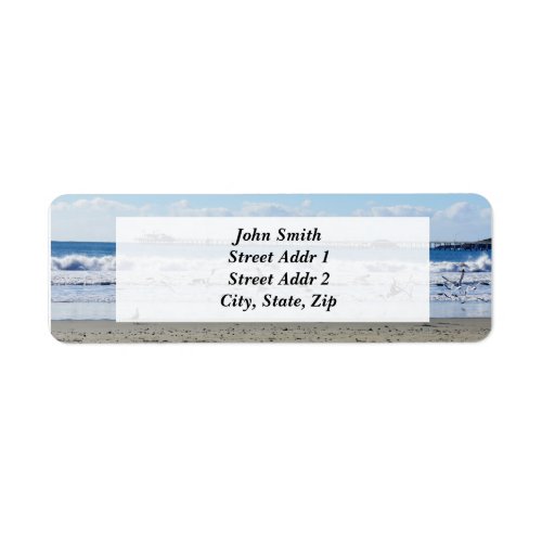 Seagulls and Beach Return address Label