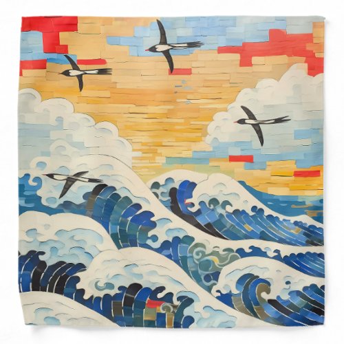 Seagulls and Waves Bandana