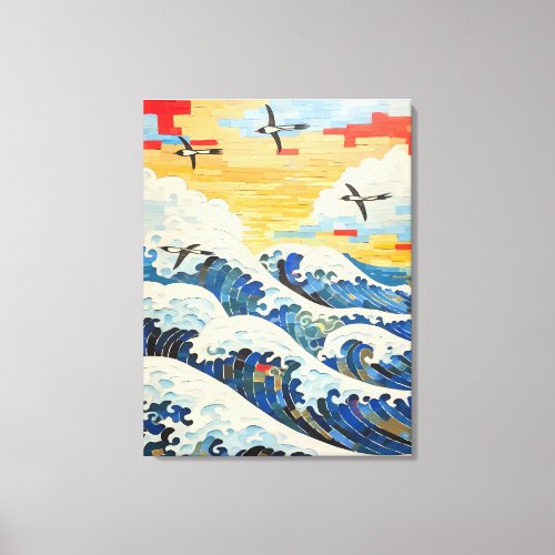 Seagulls and Waves Canvas Print