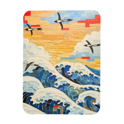 Seagulls and Waves Magnet