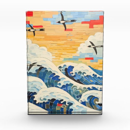 Seagulls and Waves Photo Block