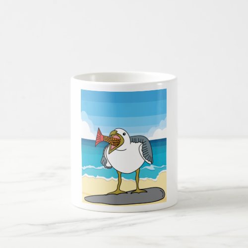 Seagulls Birds In Nature With Fish Coffee Mug