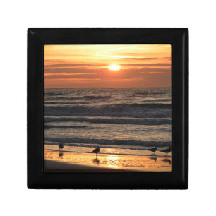 Seagulls by the Ocean at Sunset Gift Box