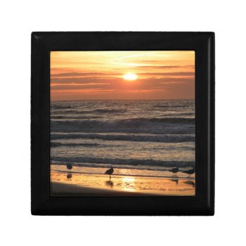 Seagulls By The Ocean At Sunset Gift Box by beachcafe at Zazzle
