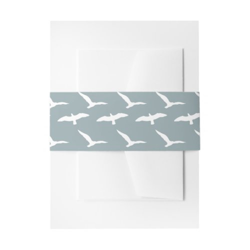 seagulls dusky blue beach invitation belly band