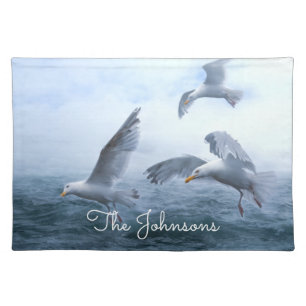 Seagulls Flight over the Sea Cloth Placemat