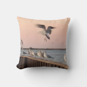 Seagulls Flight Photography by Willowcatdesigns  Throw Pillow