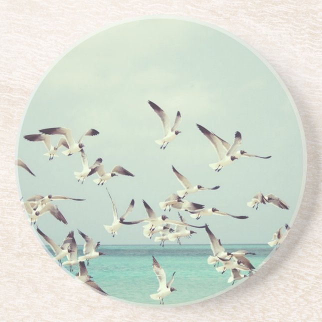 Seagulls Flying Drink Coaster (Front)