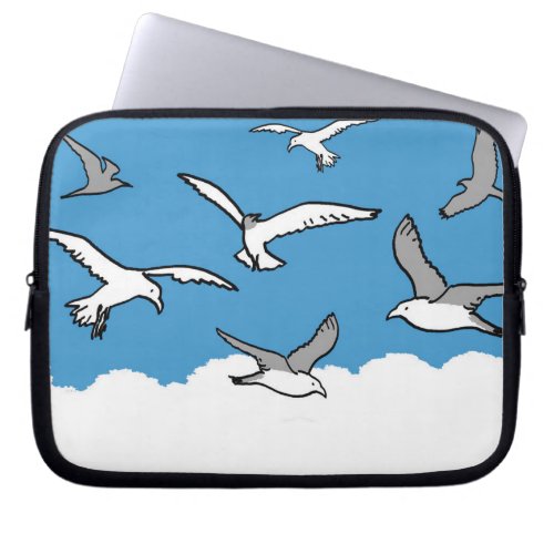 Seagulls flying high in the sky laptop sleeve