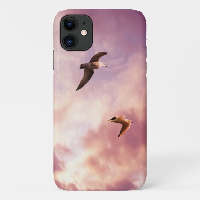 Seagulls flying in a sunset sky Case-Mate iPhone case (Back)