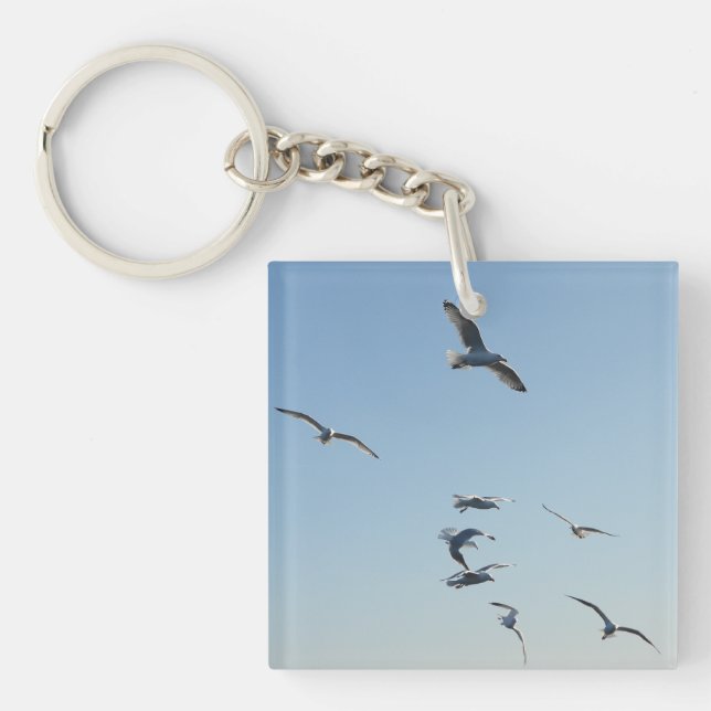 Seagulls Flying  Keychain (Front)