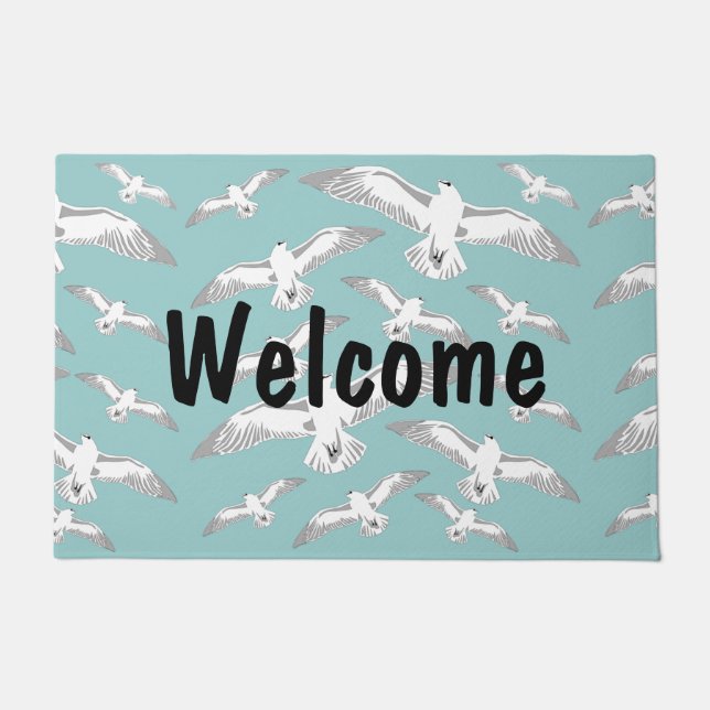 Seagulls Galore Welcome Door Mat (Front)