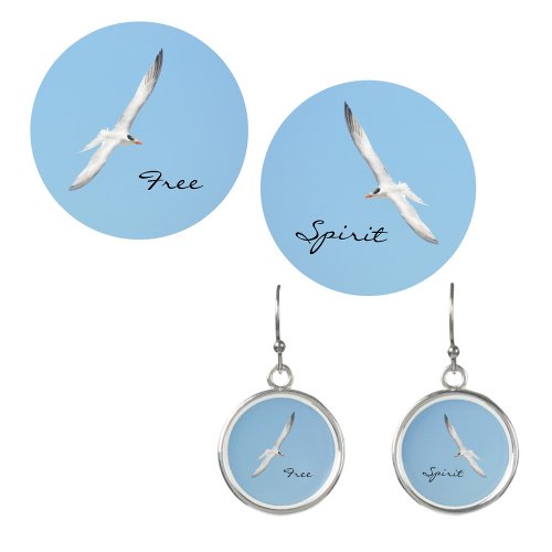 Seagulls in Flight Sky Blue Earrings