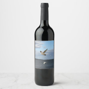 Seagulls in Flight Wine Label