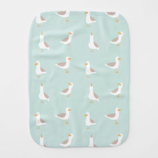 Seagulls in light teal baby burp cloth