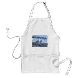 Seagulls Kissing on the Beach Photo Adult Apron