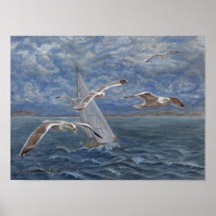 Seagulls lead the way poster