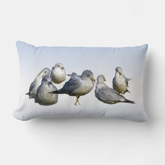 Seagulls Lumbar Pillow (Front)