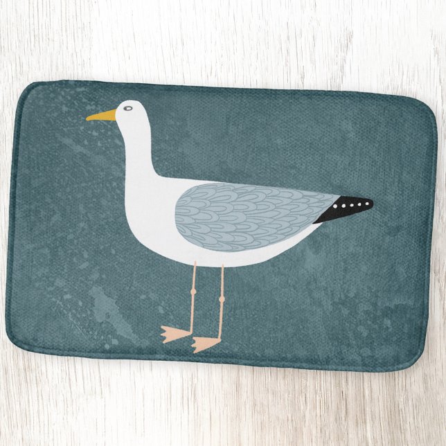 Seagulls Nautical Bath Mat (Seagull nautical fun bath mat)