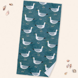 Seagulls Nautical Beach Towel