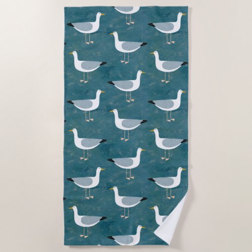 Seagulls Nautical Beach Towel