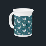 Seagulls Nautical Beverage Pitcher<br><div class="desc">A cheeky seagull standing by the deep green ocean. Perfect for those who love sassy birds and the coast.
Add some seaside to your kitchen.</div>