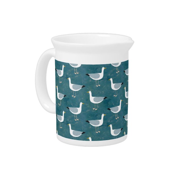 Seagulls Nautical Beverage Pitcher (Left)