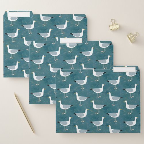 Seagulls Nautical File Folder