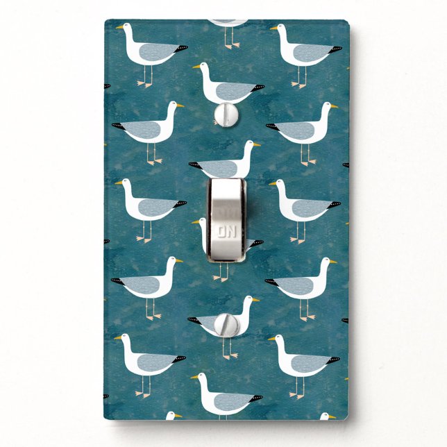 Seagulls Nautical Light Switch Cover (Fun nautical seagull light switch cover)