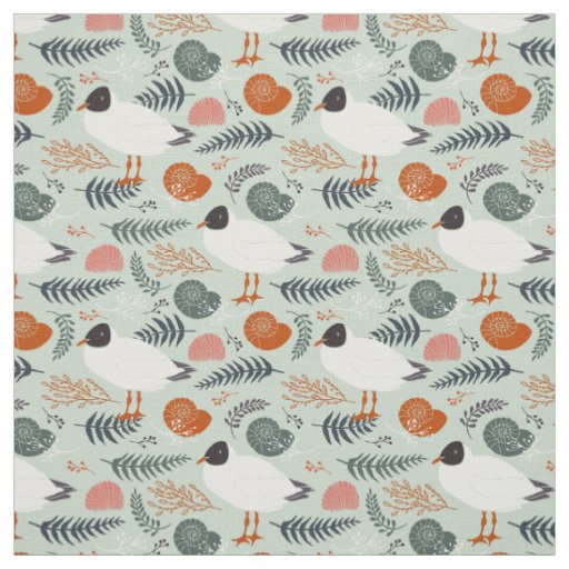 Seagulls Nautical Print Fabric