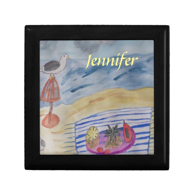Seagulls on the Beach Jewelry Box (Front)