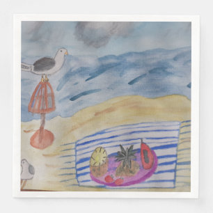 Seagulls On The Beach Paper Dinner Napkins