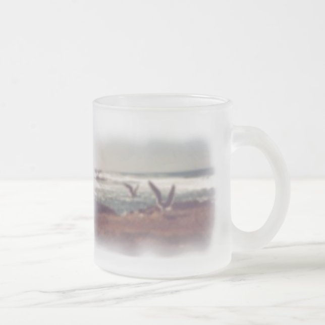 Seagulls On the Coast Frosted Glass Mug (Right)