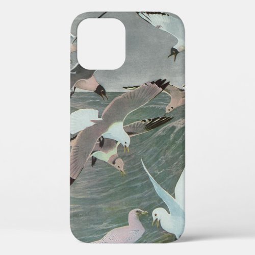 Seagulls Over Ocean Waves by Louis Agassiz Fuertes iPhone 12 Case