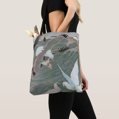 Seagulls Over Ocean Waves by Louis Agassiz Fuertes Tote Bag