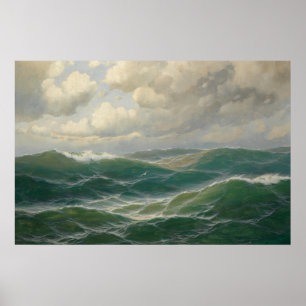 Seagulls Over Waves by Max Jensen Poster