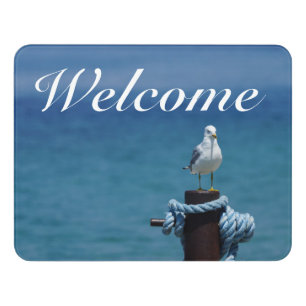 Seagulls Paradise At Mackinac Welcome Door Sign