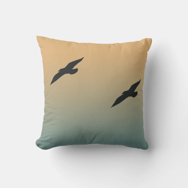 Seagulls Throw Pillow (Front)
