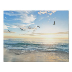 Seagulls Wave Surf Coastal Beach Destiny's Destiny Faux Canvas Print