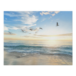 Seagulls Wave Surf Coastal Beach Destiny's Destiny Faux Canvas Print
