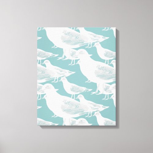 Seagulls You Choose Background Color Canvas Print