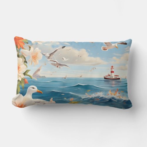 Seaguls Treasure Lumbar Pillow